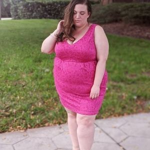 Torrid pink lace dress with pockets!